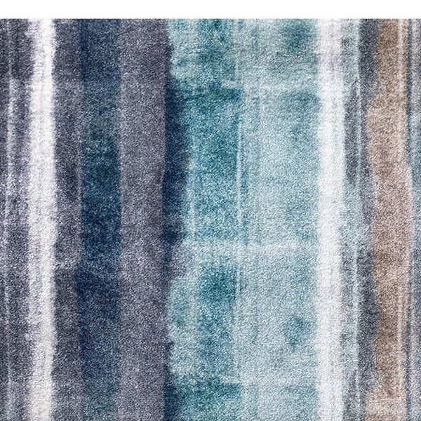 Homeroots 2' X 4' Turquoise Ombre Washable Area Rug With Uv Protection  Synthetic 526209