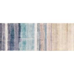 HomeRoots 2' X 6' Turquoise Ombre Runner Rug - Modern, Machine Washable, UV-Protected & Stain-Resistant Design 526210