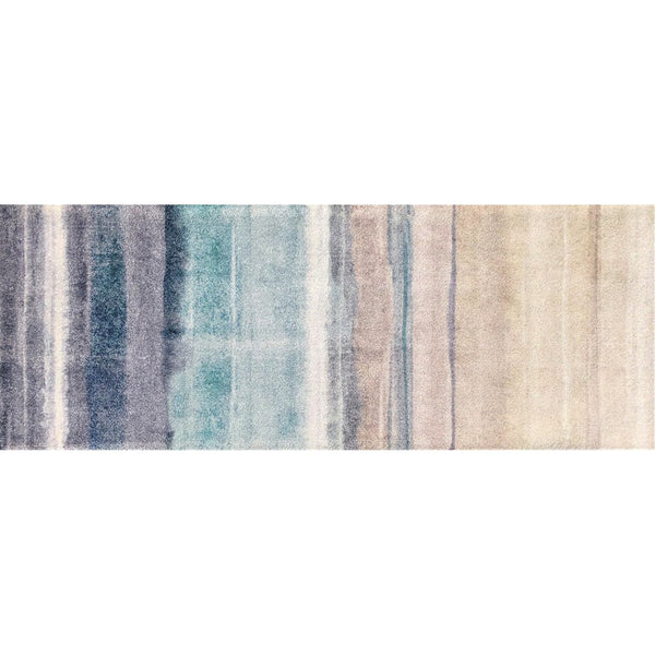HomeRoots 2' X 6' Turquoise Ombre Runner Rug - Modern, Machine Washable, UV-Protected & Stain-Resistant Design 526210