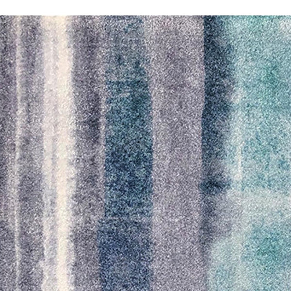 HomeRoots 2' X 6' Turquoise Ombre Runner Rug - Modern, Machine Washable, UV-Protected & Stain-Resistant Design 526210