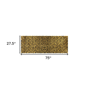 Homeroots 2' X 6' Bronze Leopard Print Washable Runner Rug With Uv Protection  Synthetic 526213