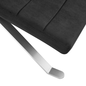 Homeroots 66" Black And Silver Velvet Lounge Chair   526217