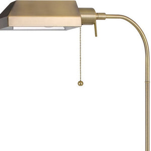 Homeroots 57" Brass Adjustable Traditional Shaped Floor Lamp With Bronze Square Shade  Metal 526222