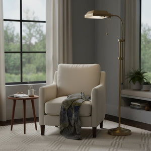 HomeRoots 57" Brass Adjustable Floor Lamp – Elegant Traditional Design with Bronze Shade for Stylish Lighting 526222
