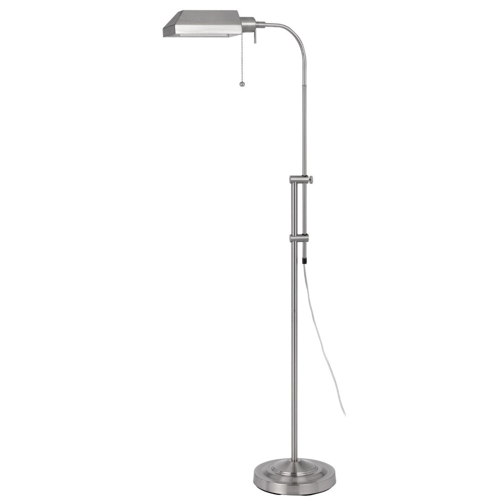 HomeRoots 57" Adjustable Traditional Floor Lamp with Nickel Shade - Elegant Light for Living Spaces & More 526223