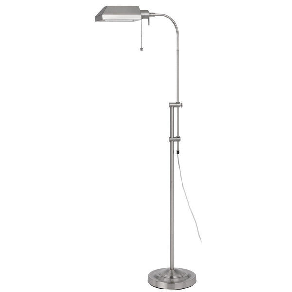 HomeRoots 57" Adjustable Traditional Floor Lamp with Nickel Shade - Elegant Light for Living Spaces & More 526223