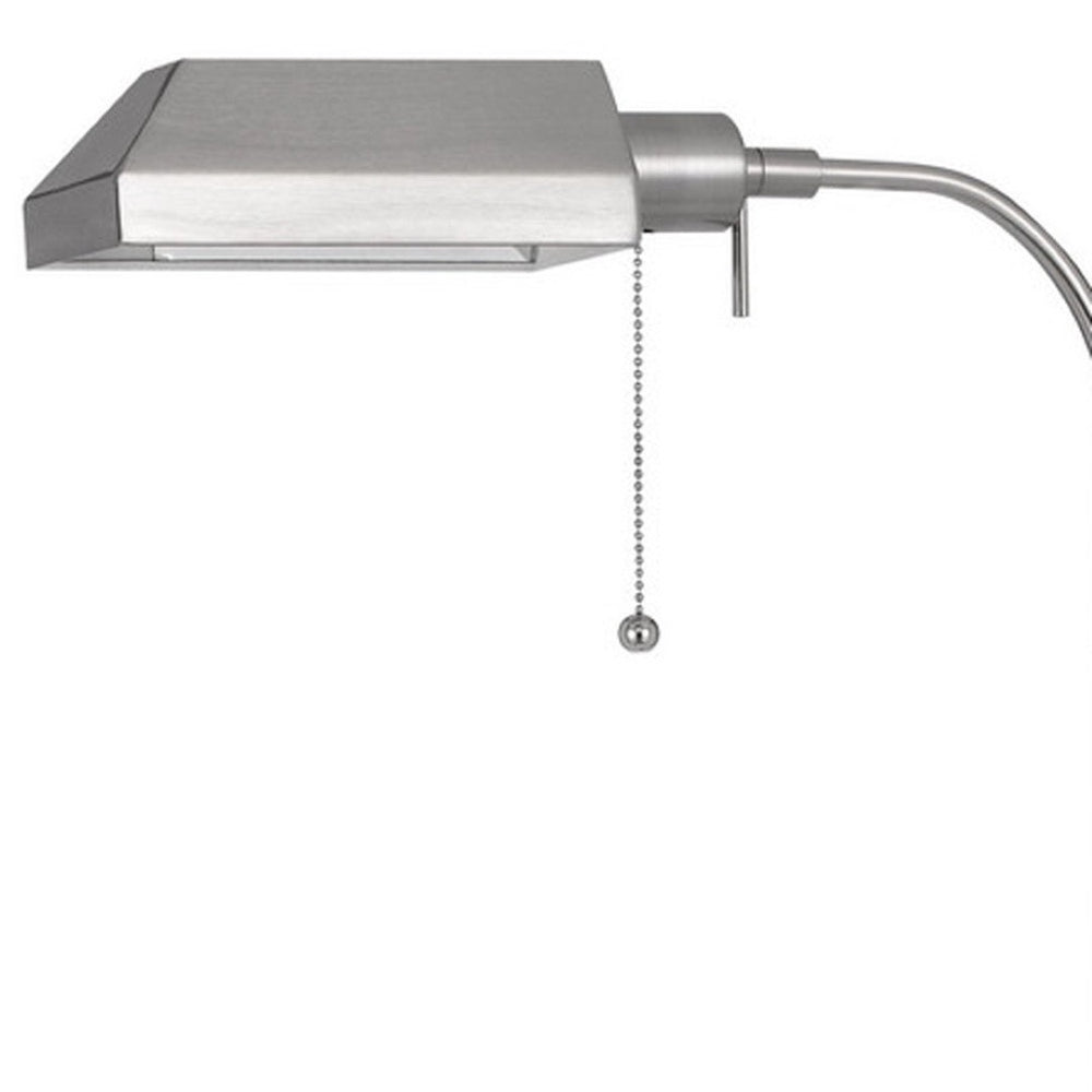HomeRoots 57" Adjustable Traditional Floor Lamp with Nickel Shade - Elegant Light for Living Spaces & More 526223