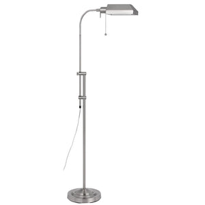 HomeRoots 57" Adjustable Traditional Floor Lamp with Nickel Shade - Elegant Light for Living Spaces & More 526223