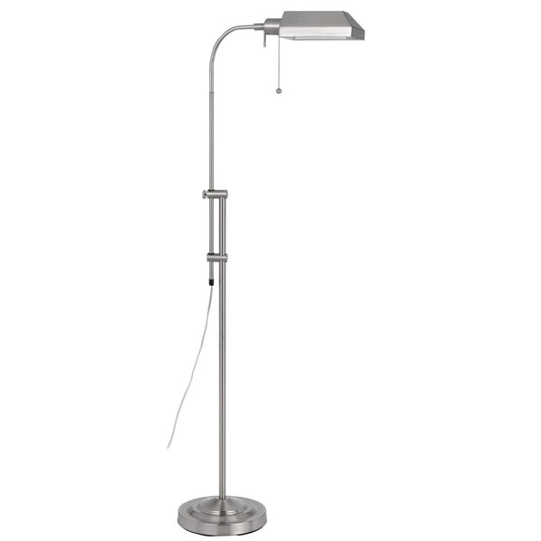 HomeRoots 57" Adjustable Traditional Floor Lamp with Nickel Shade - Elegant Light for Living Spaces & More 526223