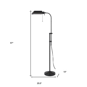 HomeRoots 57" Bronze Metal Floor Lamp with Adjustable Square Shade - Elegant Lighting for Home & Office 526224