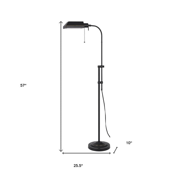 HomeRoots 57" Bronze Metal Floor Lamp with Adjustable Square Shade - Elegant Lighting for Home & Office 526224