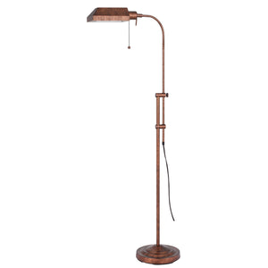 Homeroots 57" Rusted Adjustable Traditional Shaped Floor Lamp With Rust Square Shade  Metal 526225