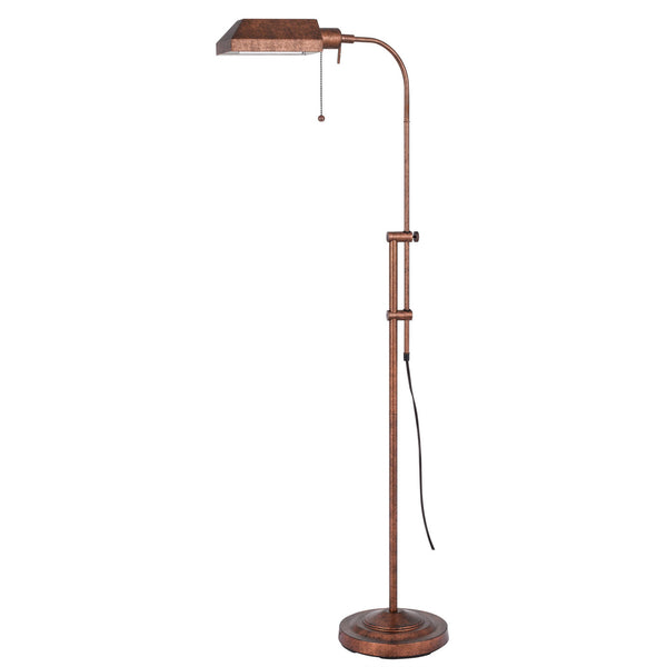 Homeroots 57" Rusted Adjustable Traditional Shaped Floor Lamp With Rust Square Shade  Metal 526225