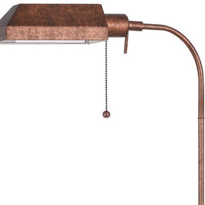 Homeroots 57" Rusted Adjustable Traditional Shaped Floor Lamp With Rust Square Shade  Metal 526225