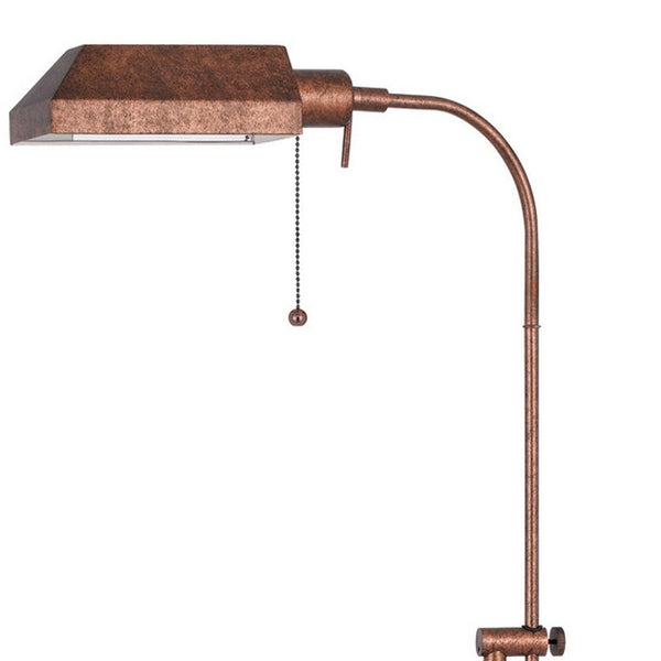 Homeroots 57" Rusted Adjustable Traditional Shaped Floor Lamp With Rust Square Shade  Metal 526225