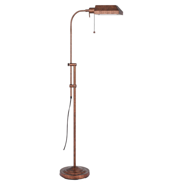 Homeroots 57" Rusted Adjustable Traditional Shaped Floor Lamp With Rust Square Shade  Metal 526225