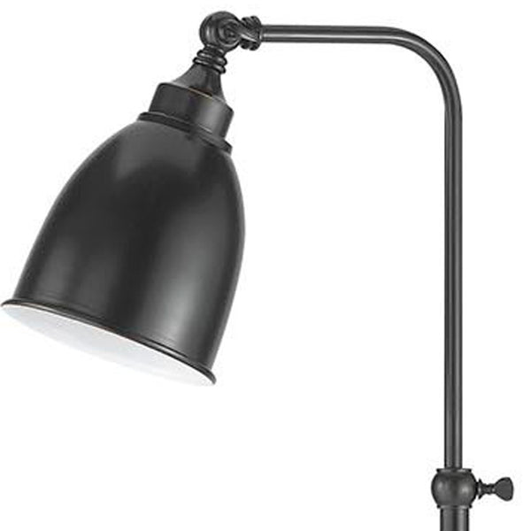 Homeroots Darkened Bronze Adjustable Height Floor Lamp With Metal Dome Shade  Metal 526228