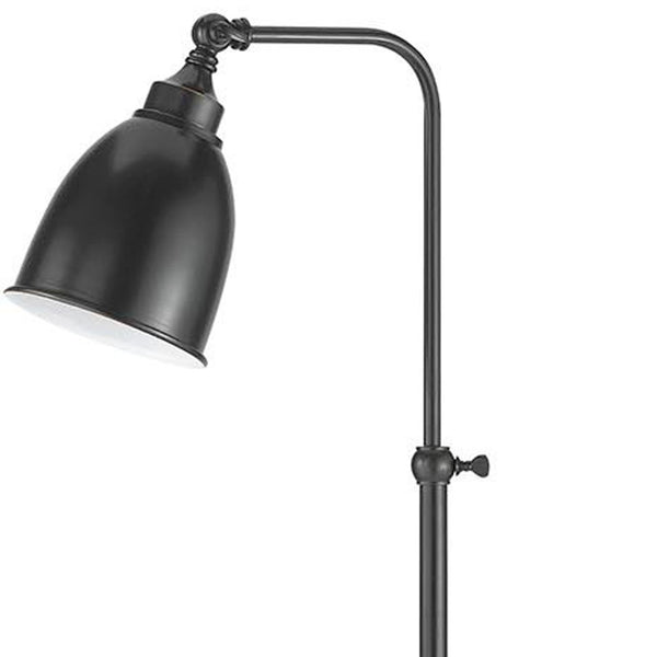Homeroots Darkened Bronze Adjustable Height Floor Lamp With Metal Dome Shade  Metal 526228