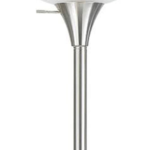 HomeRoots 70" Nickel Torchiere Floor Lamp with White Glass Dome Shade - Elegant Ambient Lighting for Any Room 526230