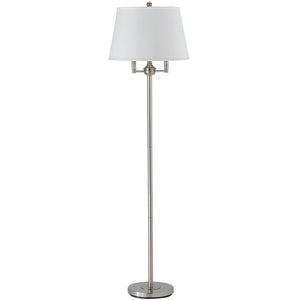 HomeRoots 62" Nickel Floor Lamp with Four Lights & White Square Shade for Elegant Ambient Lighting in Any Room 526231