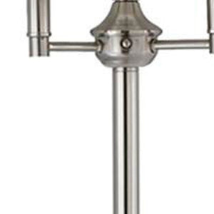 HomeRoots 62" Nickel Floor Lamp with Four Lights & White Square Shade for Elegant Ambient Lighting in Any Room 526231