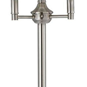 HomeRoots 62" Nickel Floor Lamp with Four Lights & White Square Shade for Elegant Ambient Lighting in Any Room 526231