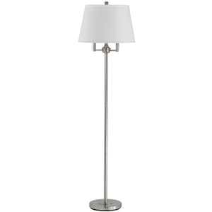 HomeRoots 62" Nickel Floor Lamp with Four Lights & White Square Shade for Elegant Ambient Lighting in Any Room 526231