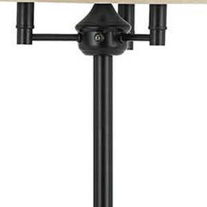 HomeRoots 62" Elegant Bronze Four-Light Floor Lamp with Beige Shade - Perfect for Living Rooms & Bedrooms! 526232