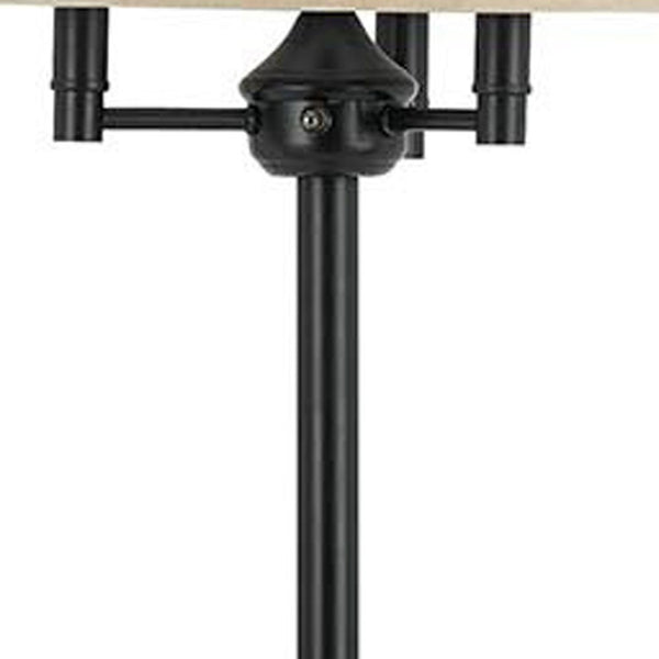 HomeRoots 62" Elegant Bronze Four-Light Floor Lamp with Beige Shade - Perfect for Living Rooms & Bedrooms! 526232