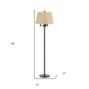 HomeRoots 62" Elegant Bronze Four-Light Floor Lamp with Beige Shade - Perfect for Living Rooms & Bedrooms! 526232