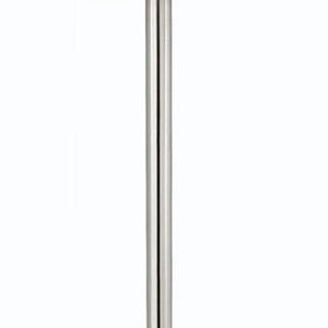 HomeRoots 60" Modern Nickel Floor Lamp with Tray Table & White Shade – Stylish Lighting for Small Spaces 526235