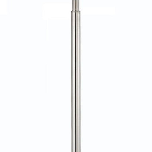 HomeRoots 60" Modern Nickel Floor Lamp with Tray Table & White Shade – Stylish Lighting for Small Spaces 526235