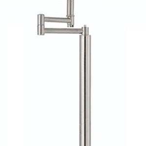 HomeRoots 60" Nickel Swing Arm Floor Lamp - Adjustable Task Lighting with Modern White Square Shade Design 526236