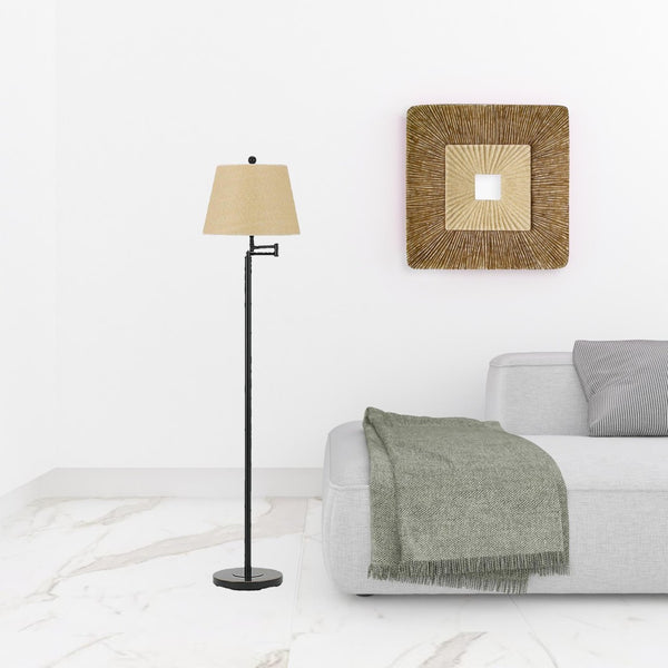 HomeRoots 60" Bronze Swing Arm Floor Lamp with Adjustable Shade for Reading, Modern Elegance, and Versatility 526237