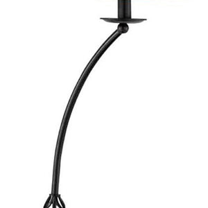 HomeRoots 62" Stylish Black Tray Table Floor Lamp with Warm Brown Shade – Perfect for Cozy Spaces & Functionality! 526238