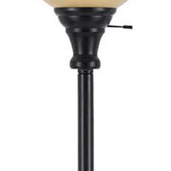 HomeRoots 71" Elegant Bronze Torchiere Floor Lamp with Dimmable Beige Frosted Glass Shade for Warm Ambiance 526241