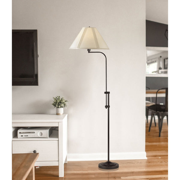 HomeRoots 68" Bronze Adjustable Floor Lamp with Beige Empire Shade - Dimmable, Elegant Lighting for Any Room 526245