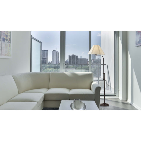 HomeRoots 68" Bronze Adjustable Floor Lamp with Beige Empire Shade - Dimmable, Elegant Lighting for Any Room 526245