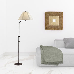 HomeRoots 68" Bronze Adjustable Floor Lamp with Beige Empire Shade - Dimmable, Elegant Lighting for Any Room 526245