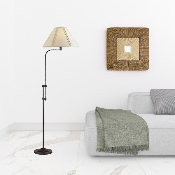 HomeRoots 68" Bronze Adjustable Floor Lamp with Beige Empire Shade - Dimmable, Elegant Lighting for Any Room 526245