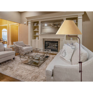 Homeroots 68" Rusted Adjustable Traditional Shaped Floor Lamp With Brown Empire Shade  Metal 526246