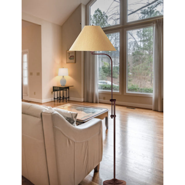 Homeroots 68" Rusted Adjustable Traditional Shaped Floor Lamp With Brown Empire Shade  Metal 526246