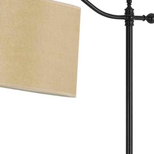 HomeRoots 63" Adjustable Bronze Metal Floor Lamp with Tan Shade - Classic Design for Warm, Customizable Light 526248