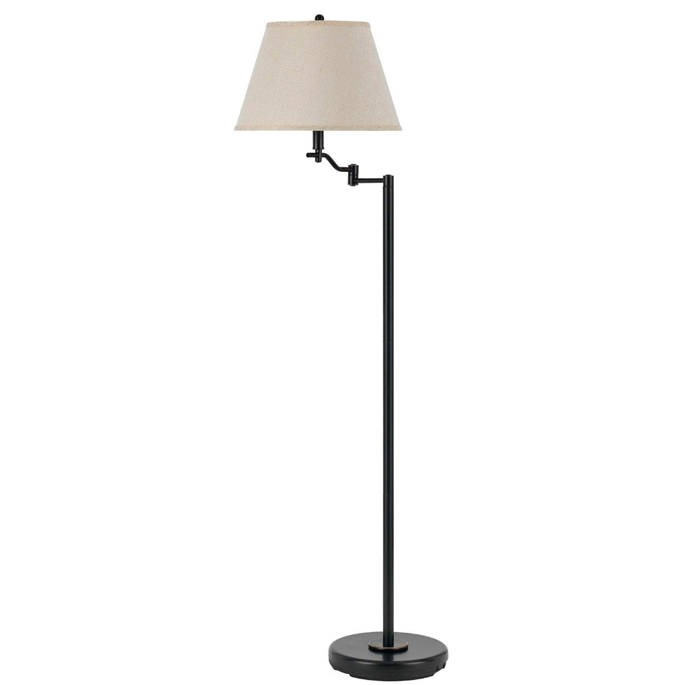 HomeRoots 60" Bronze Swing Arm Floor Lamp – Adjustable Beige Shade for Warmth & Elegant Illumination in Rooms 526251