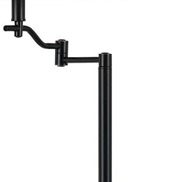HomeRoots 60" Bronze Swing Arm Floor Lamp – Adjustable Beige Shade for Warmth & Elegant Illumination in Rooms 526251