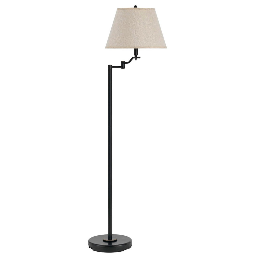 HomeRoots 60" Bronze Swing Arm Floor Lamp – Adjustable Beige Shade for Warmth & Elegant Illumination in Rooms 526251