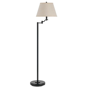 HomeRoots 60" Bronze Swing Arm Floor Lamp – Adjustable Beige Shade for Warmth & Elegant Illumination in Rooms 526251
