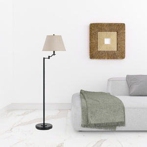 HomeRoots 60" Bronze Swing Arm Floor Lamp – Adjustable Beige Shade for Warmth & Elegant Illumination in Rooms 526251