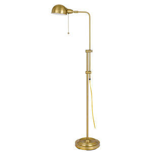 HomeRoots 58" Brass Adjustable Floor Lamp with Bronze Dome Shade - Mid-Century Style for Reading & Relaxing 526253