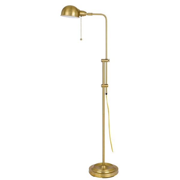 HomeRoots 58" Brass Adjustable Floor Lamp with Bronze Dome Shade - Mid-Century Style for Reading & Relaxing 526253